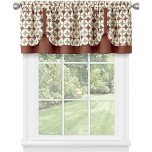Window Curtain Valance, Double Layer Plaid Gingham Design, Cuff Tab Top Window